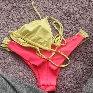 Billabong Neon Yellow and Pink Bikini